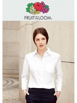 Fruit Ladies Poplin Long Sleeve Shirt